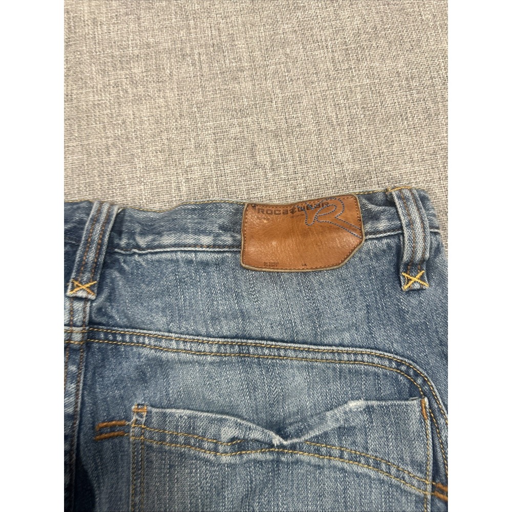 Vintage Rocawear Jeans Mens 36x33 Baggy Fit Y2K Streetwear Blue Denim - Picture 6 of 16